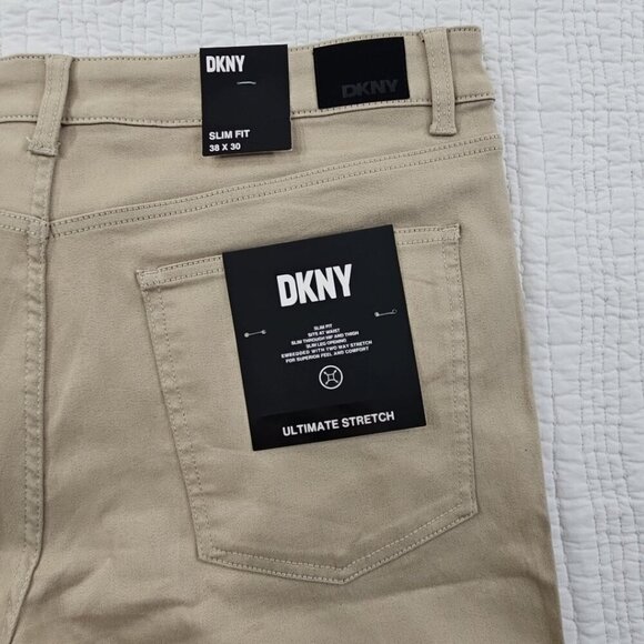 NEW DKNY Stanton Jeans Men's 38x30 Tan Ultimate Stretch Denim Slim Tapered NWT - Picture 13 of 16